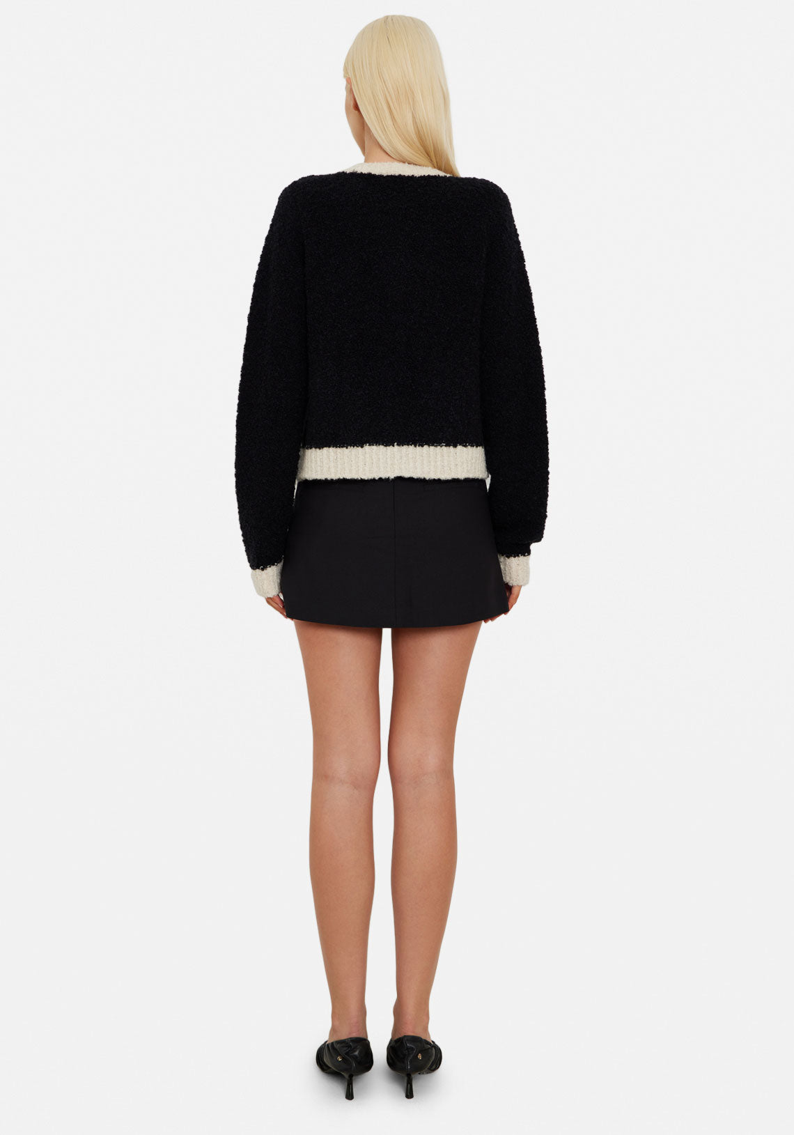 BOUCLE CARDIGAN BLACK / IVORY