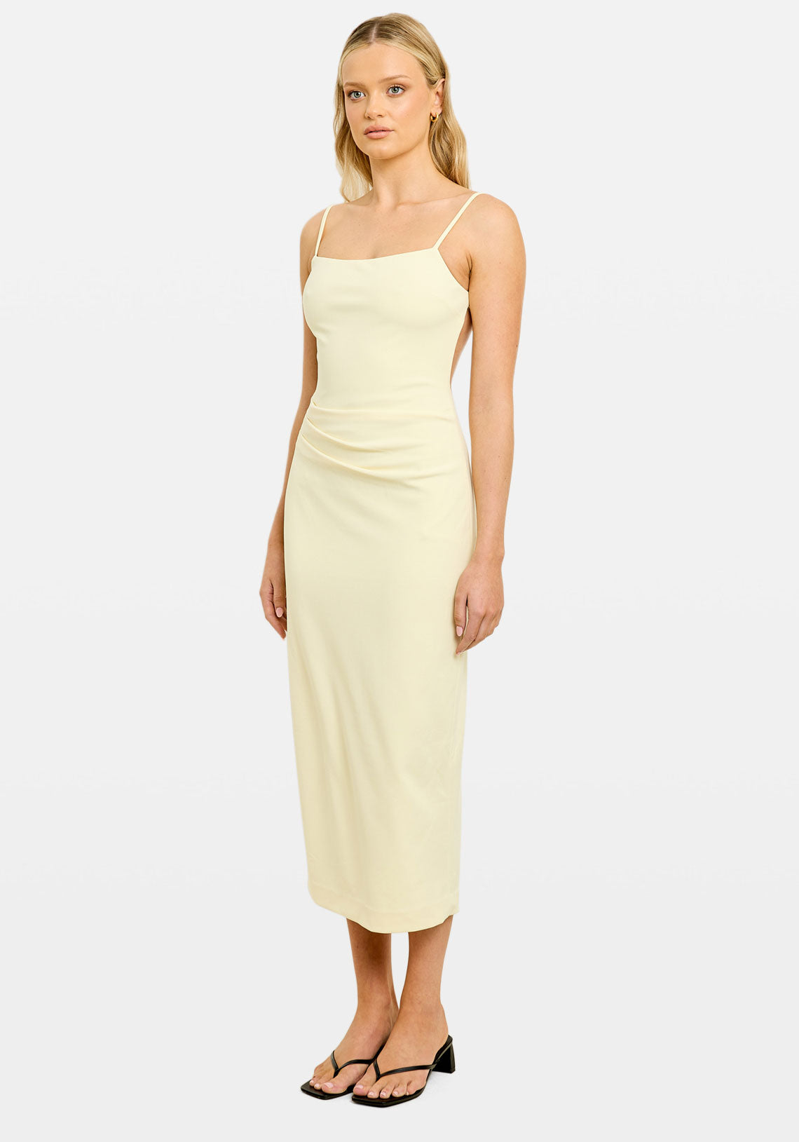 Pre-Order | AISHA CREPE MIDI DRESS BUTTER