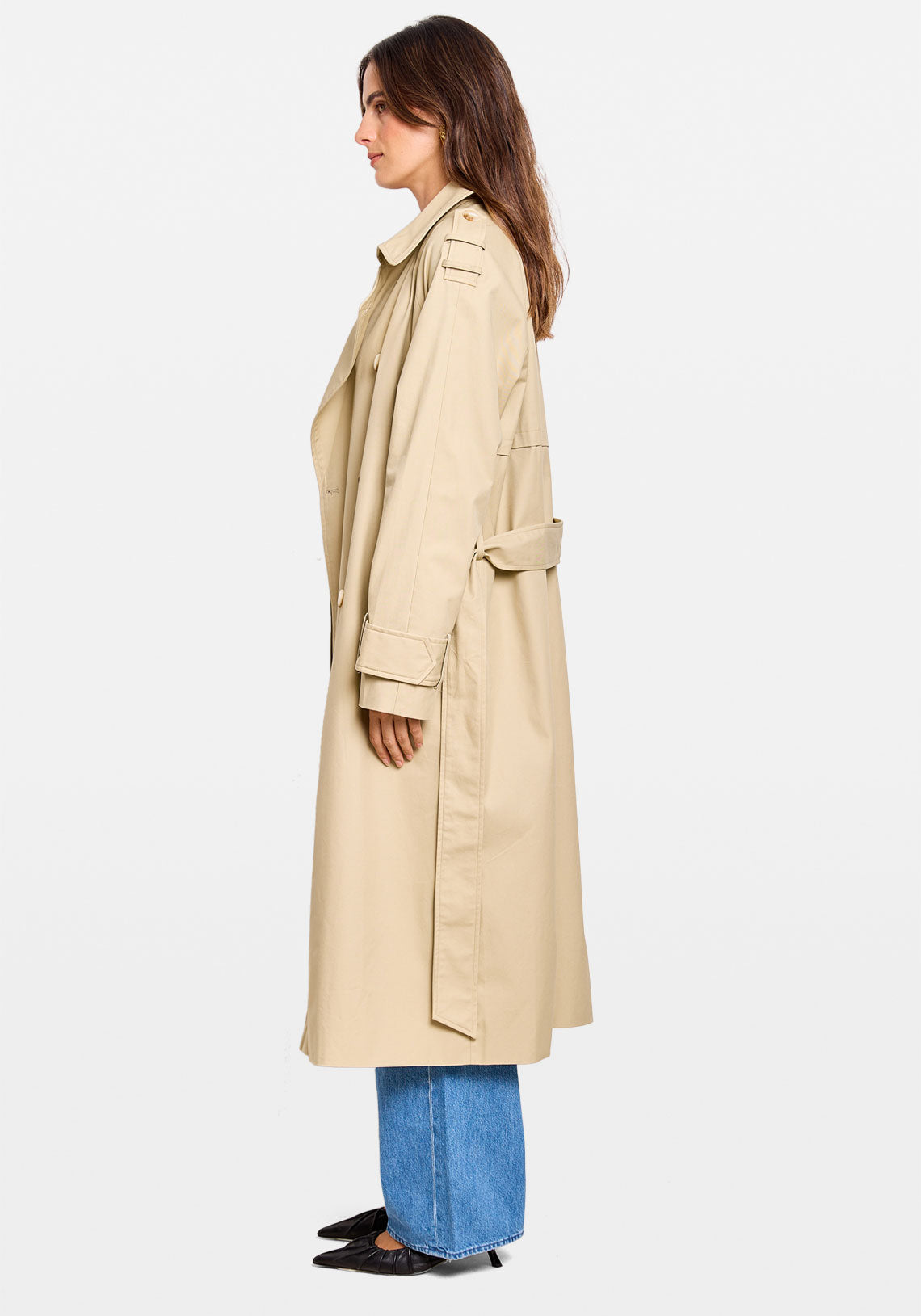 OVERSIZED COTTON TRENCH COAT BUTTER