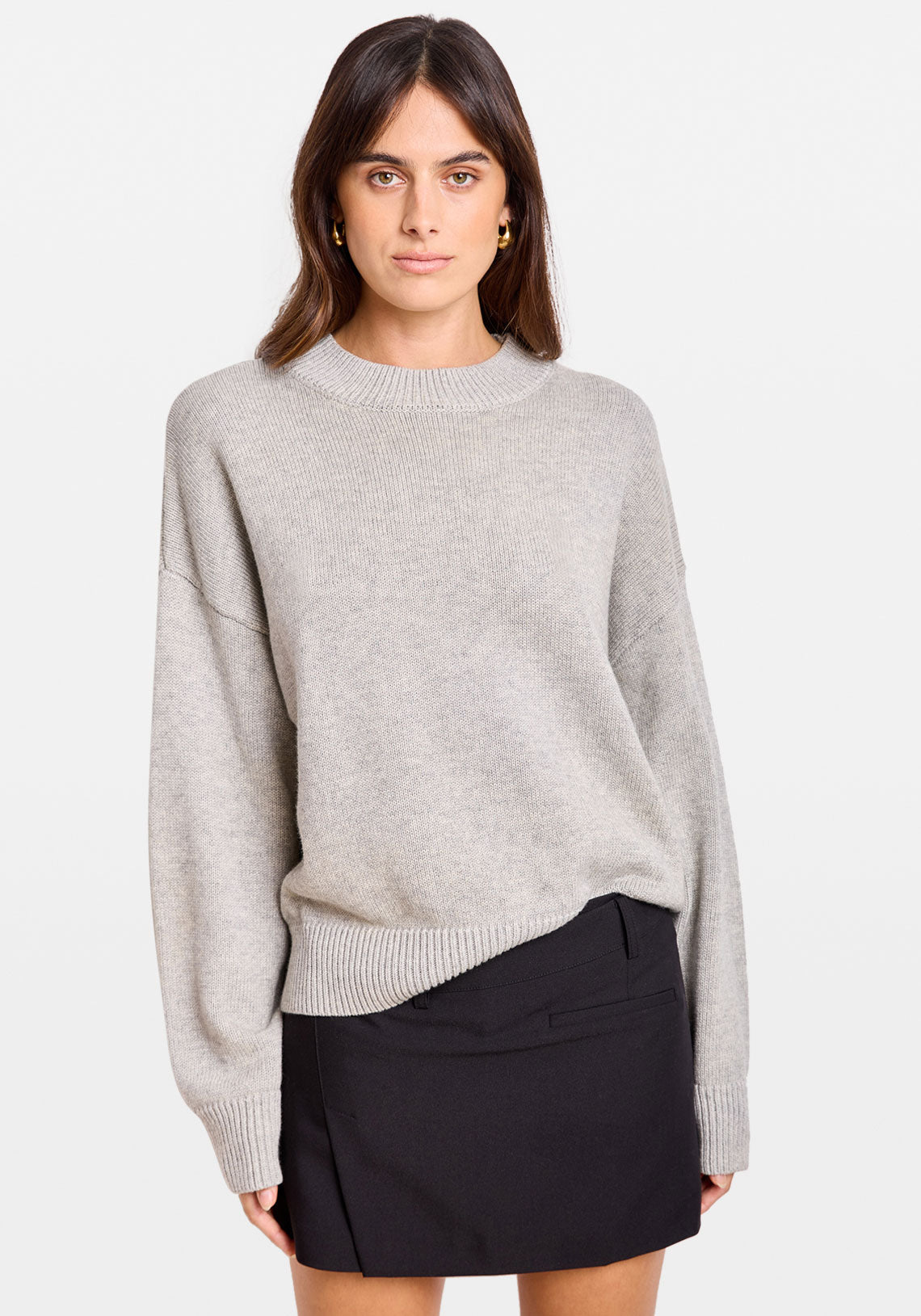 CLASSIC CREW NECK SWEATER GREY MARLE