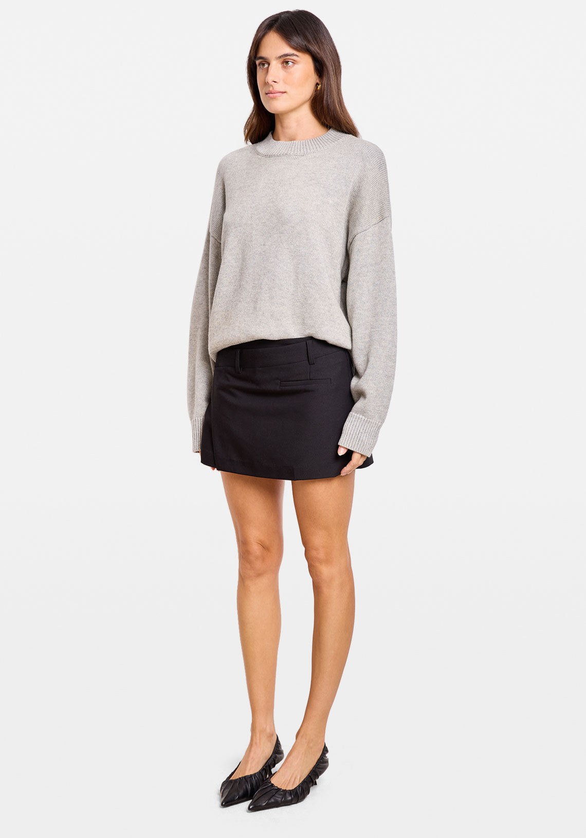 CLASSIC CREW NECK SWEATER GREY MARLE