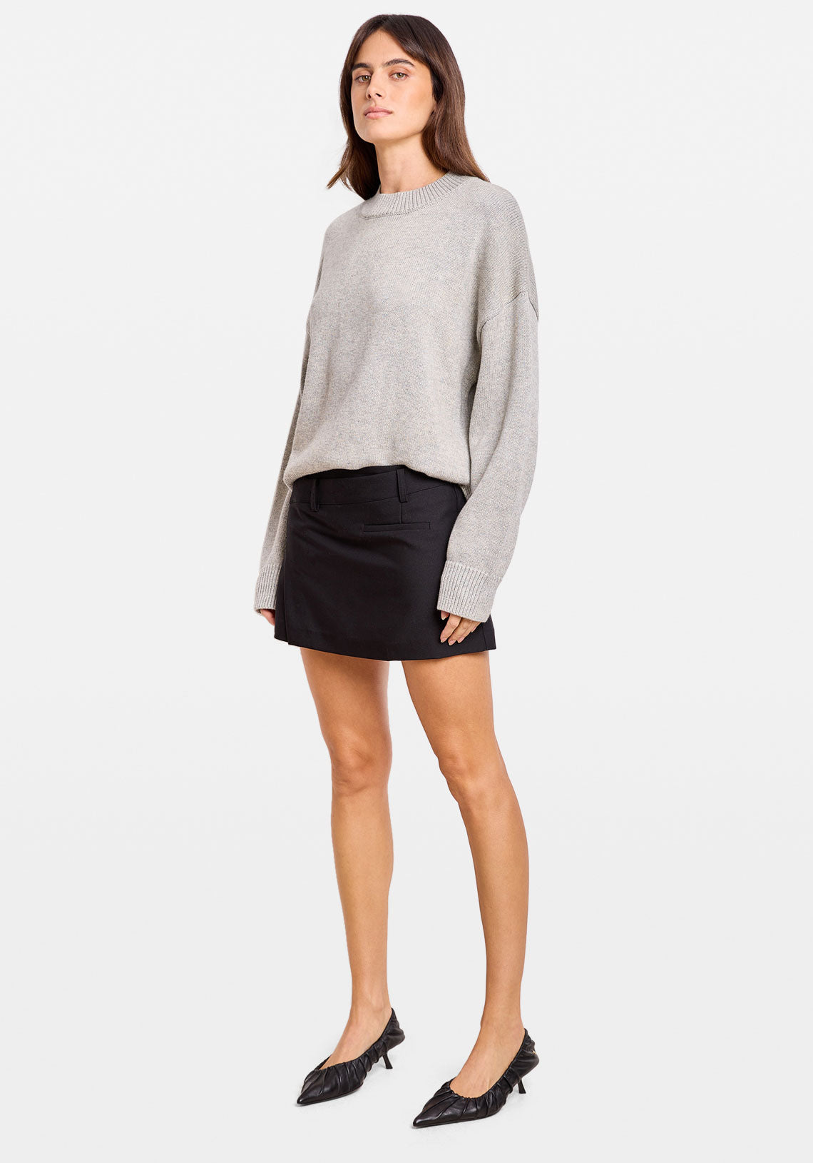 CLASSIC CREW NECK SWEATER GREY MARLE