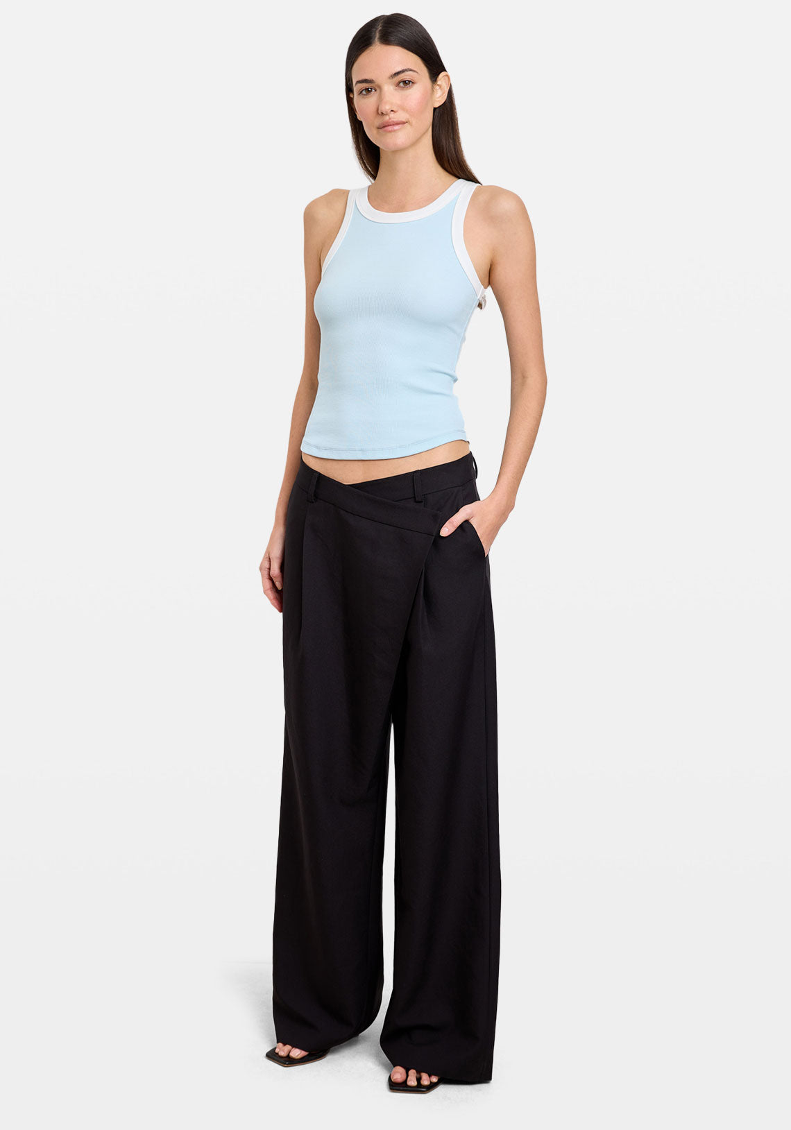 WRAP TAILORED PANT BLACK