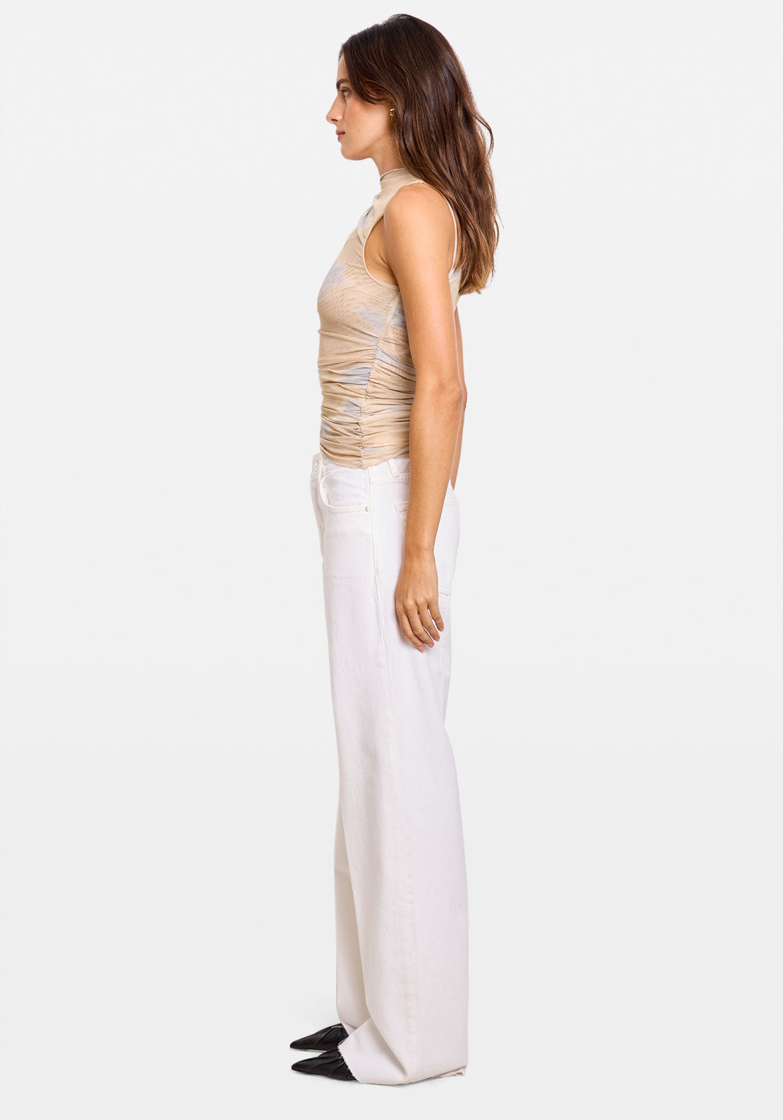 DRAPED MESH TANK TOP HAZE