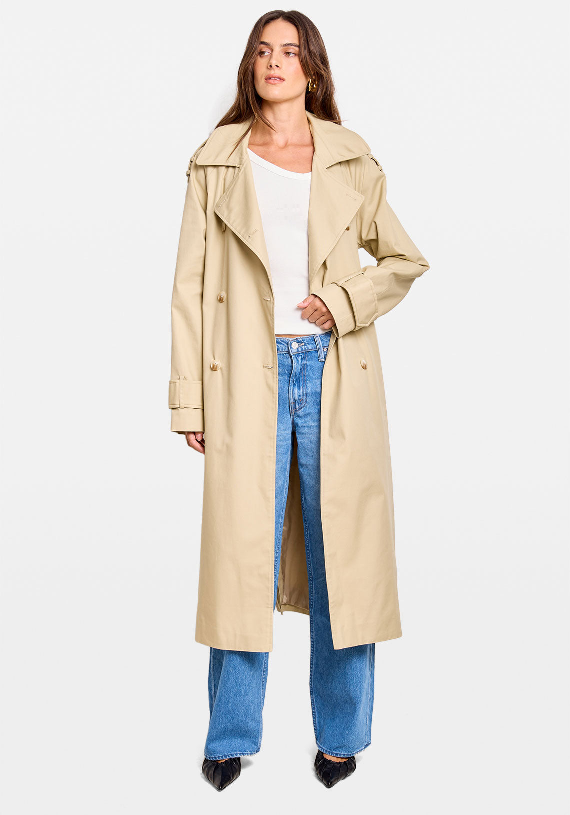 OVERSIZED COTTON TRENCH COAT BUTTER