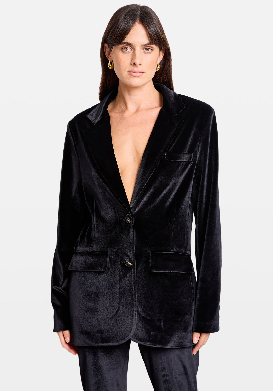 VELVET BLAZER BLACK