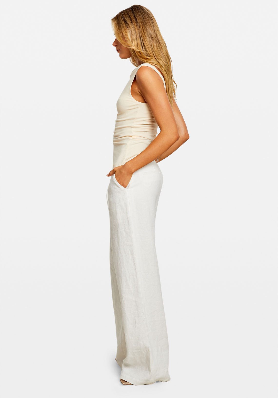 DRAPED COWL TOP IVORY