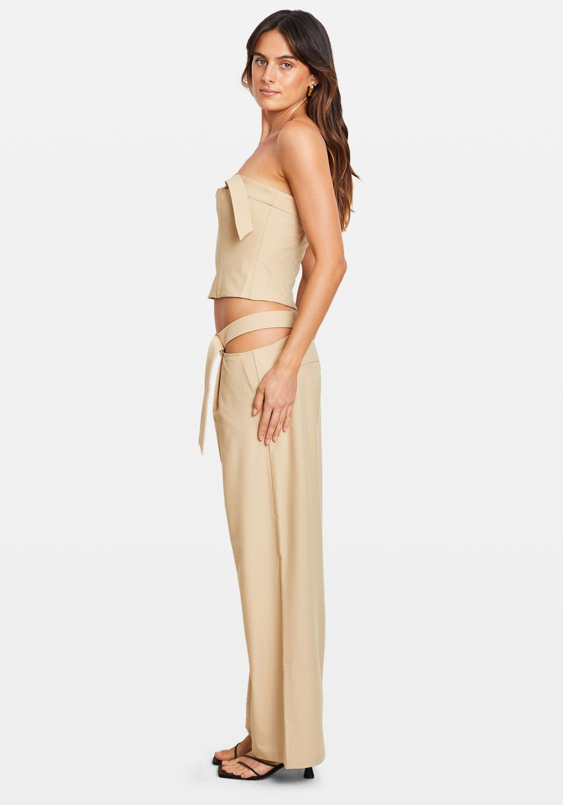 BELT BUSTIER TOP DESERT