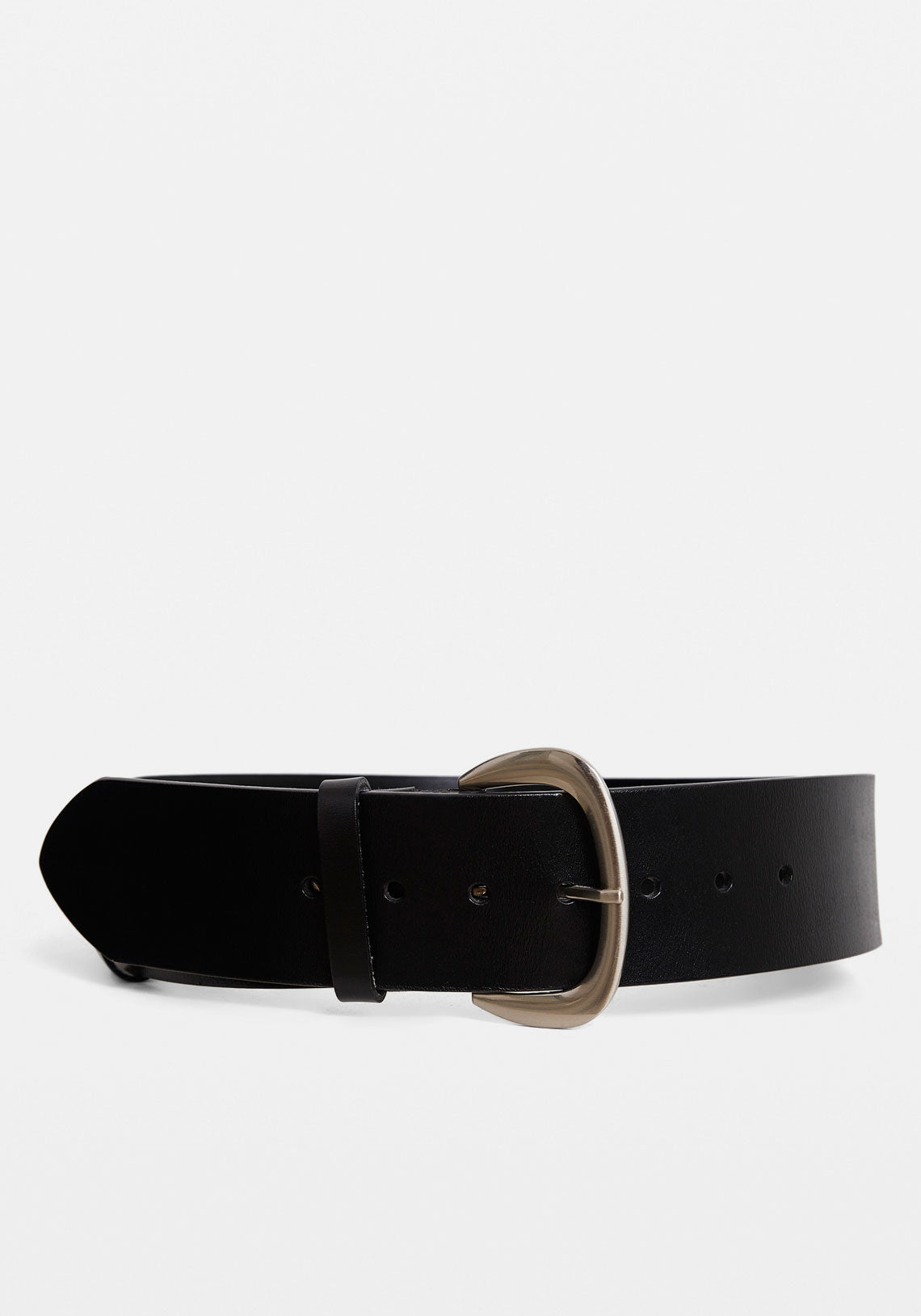 WIDE BELT BLACK/SILVER