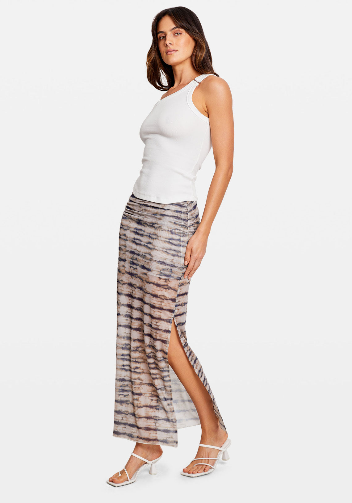 MESH MAXI SKIRT SHIBORI