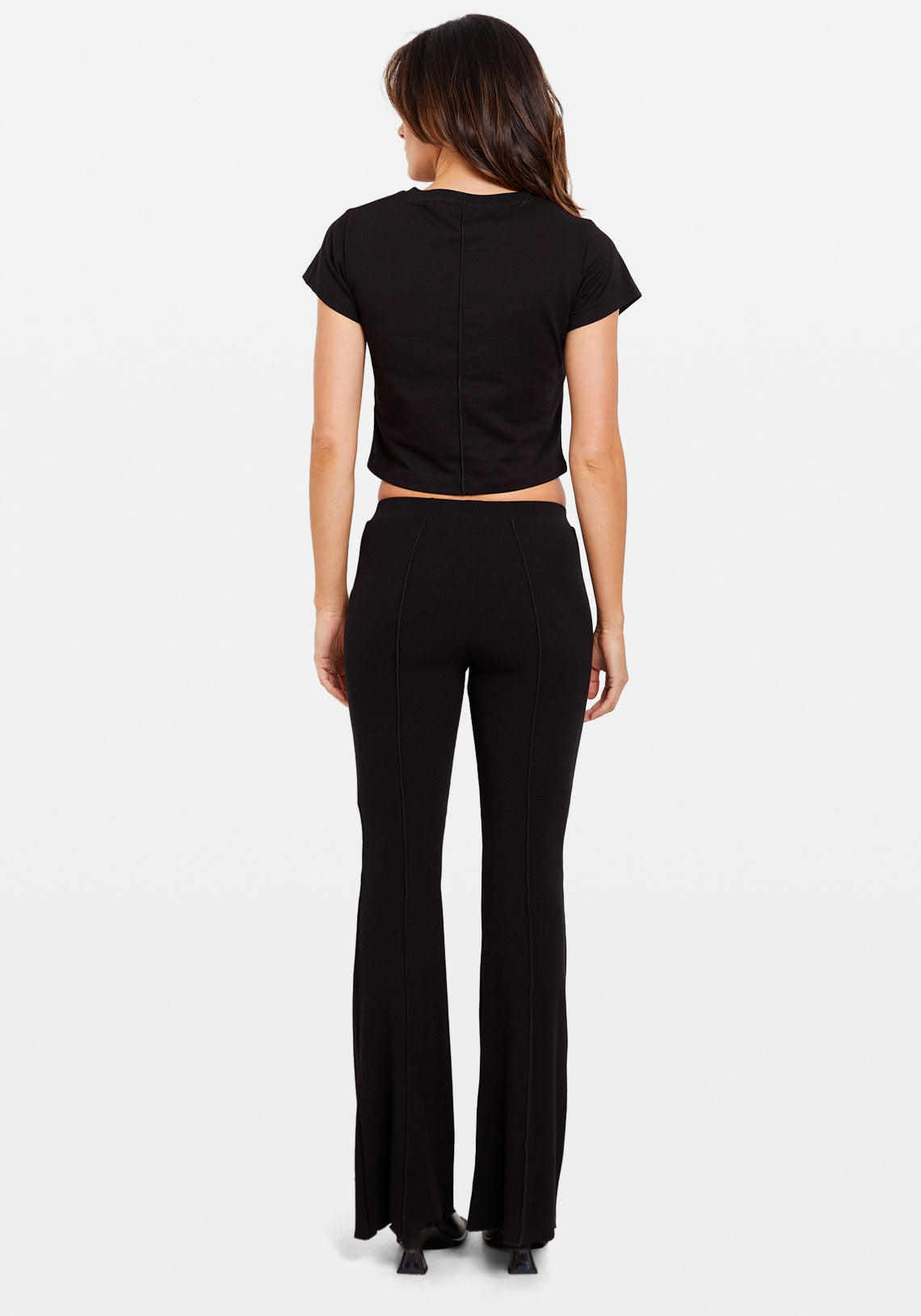 DRAMATIC CRYSTAL BABY TEE BLACK